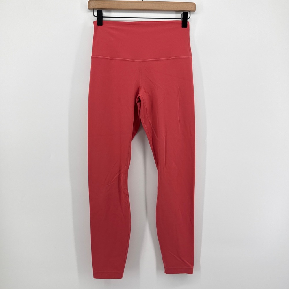 Lululemon Align High-Rise Pant 25" Size 6 Red‎ Coral Nulu Leggings LW5DRJS EUC